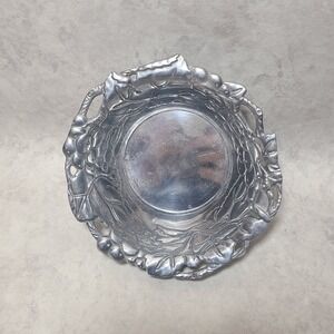 Vintage Arthur Court 2004 Pewter Aluminum Grapevine Candy Nut Bowl 6 in.